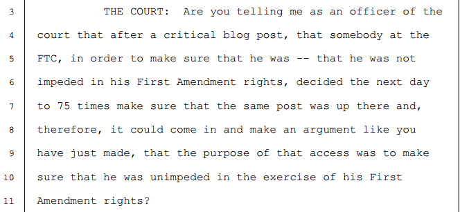 Court on FTC Monitoring part 1